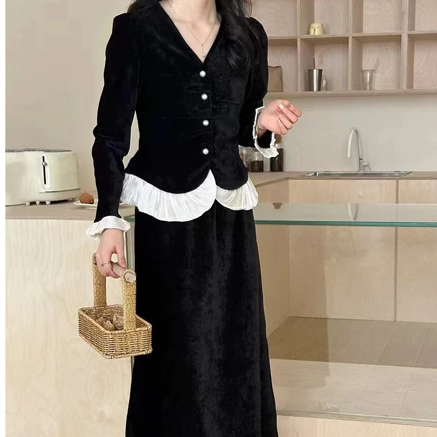 赫本风法式小香风女套装裙轻奢高级感两件套#A16731