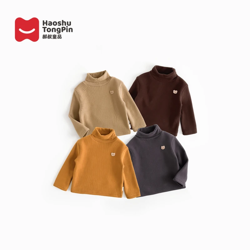 郝叔童品HV3423儿童加绒打底衫2023冬装新款韩版长袖洋气上衣