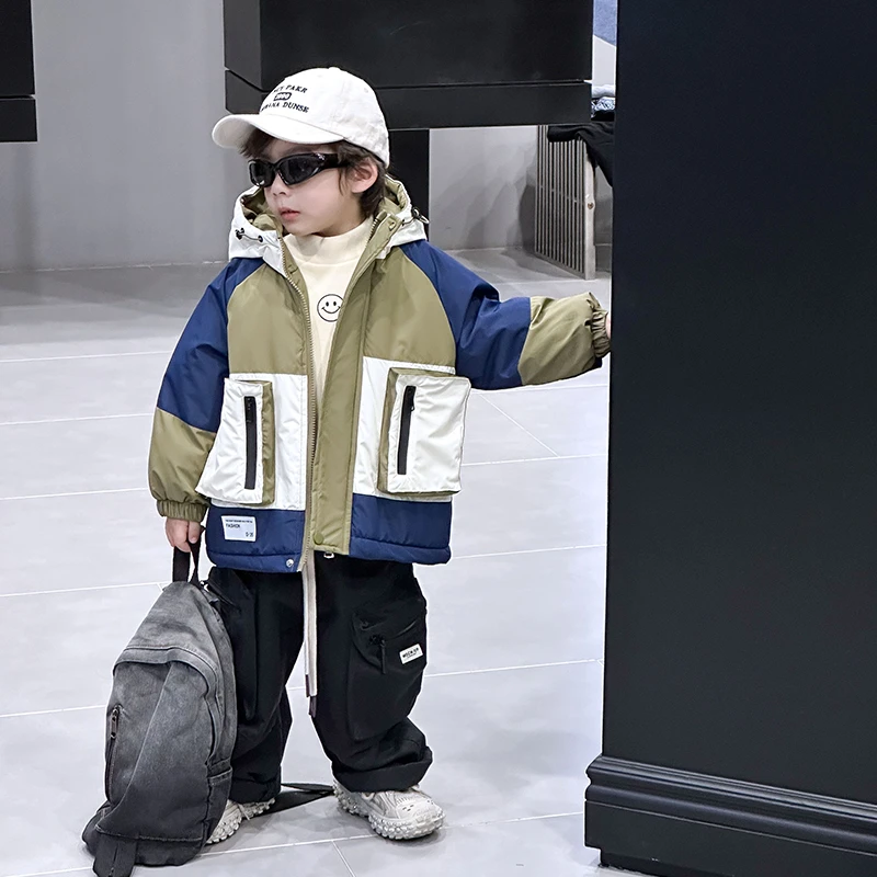 郝叔童品HJ3435儿童外套男童冬季保暖潮酷派客服宝宝休闲外套