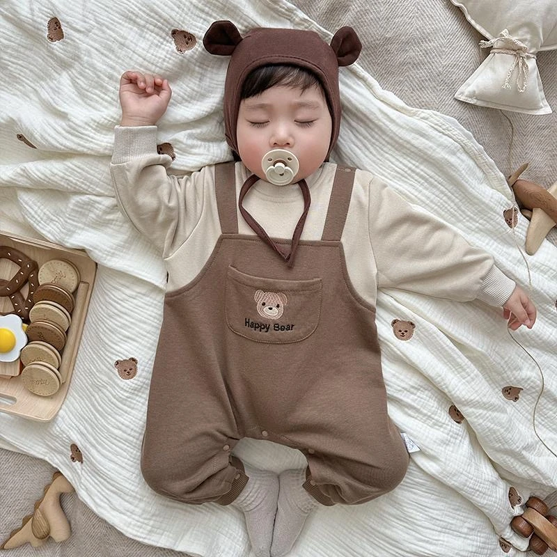 春秋秋冬休闲风套头长袖A类爬服幼儿休闲洋气女宝春装女童春秋装