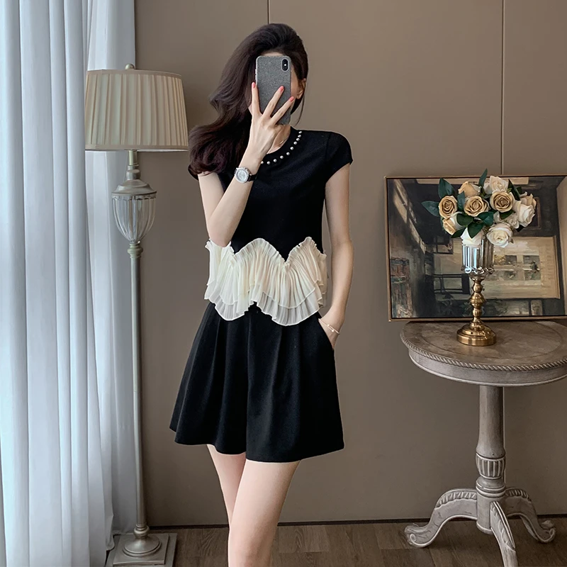 时尚气质套装女2024年夏季新款洋气减龄小个子炸街休闲短裤两件套