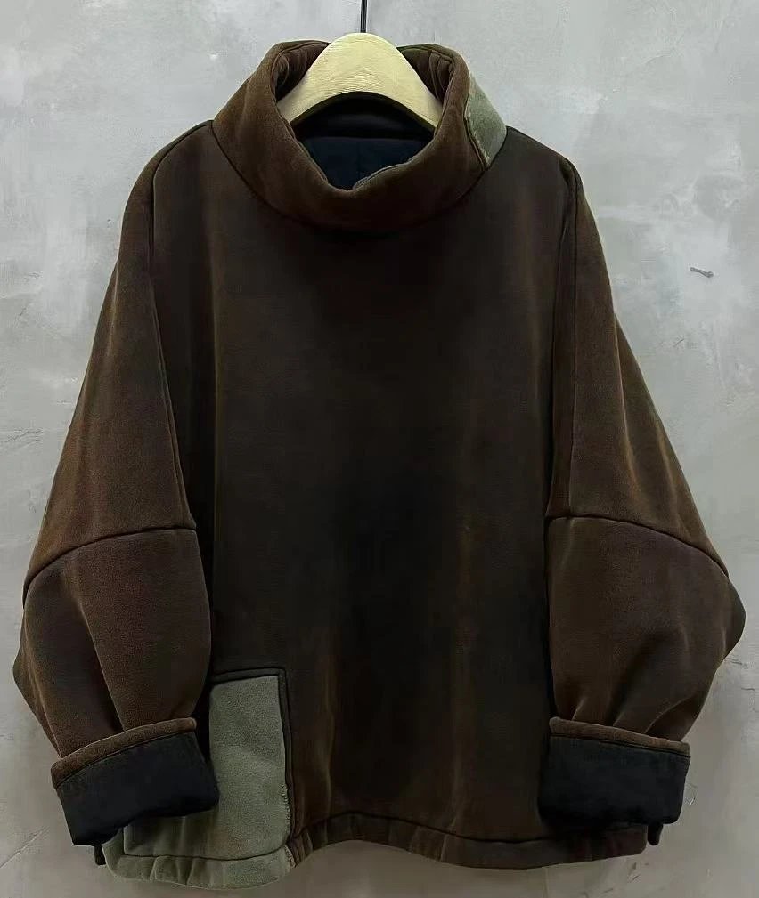 古兰木品牌做旧黑加绒卫衣62