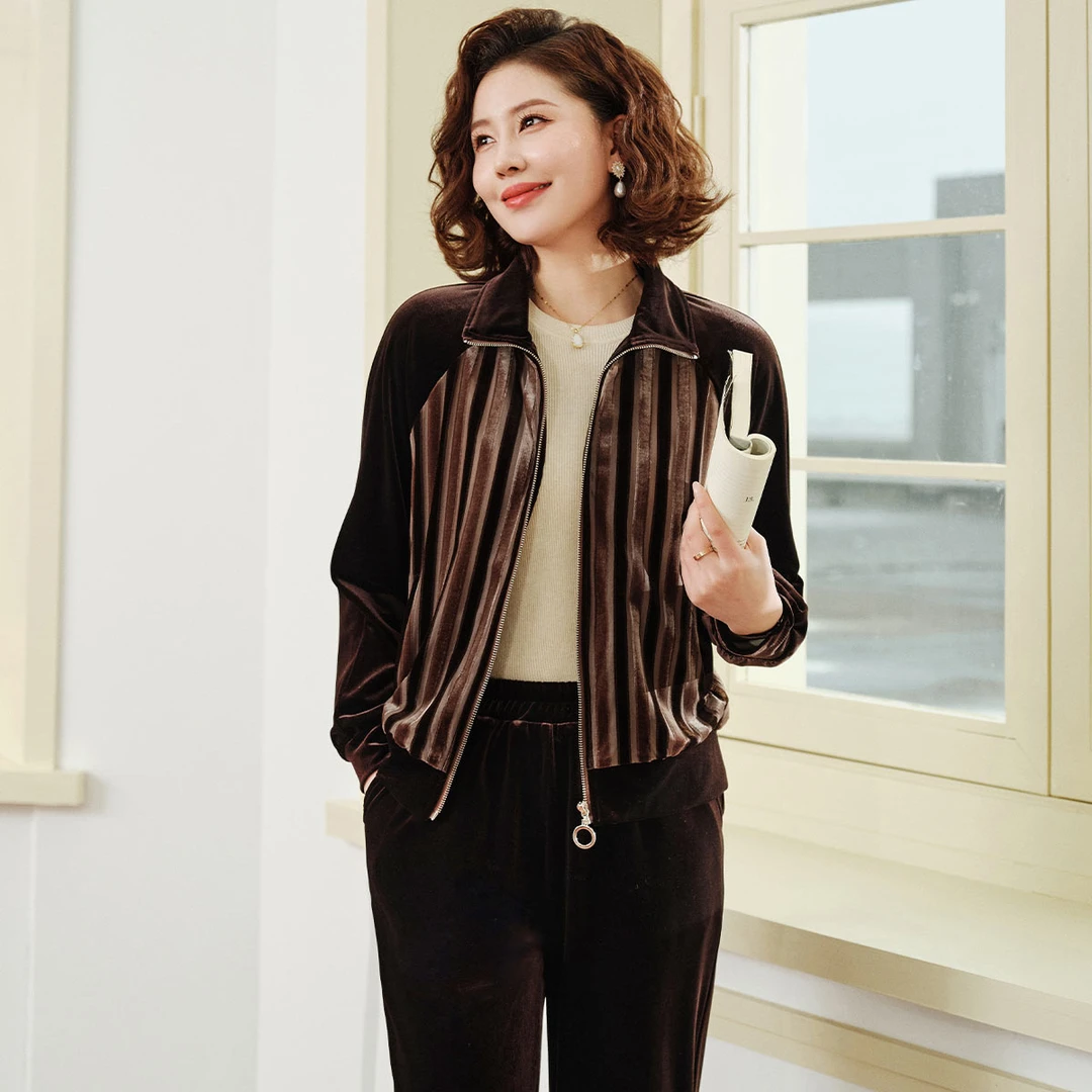 高级感套装！金丝绒！休闲运动服1141210016