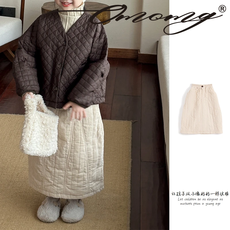 OMOMG女童气质半裙时尚休闲百搭纯色紧腰秋冬潮流27373