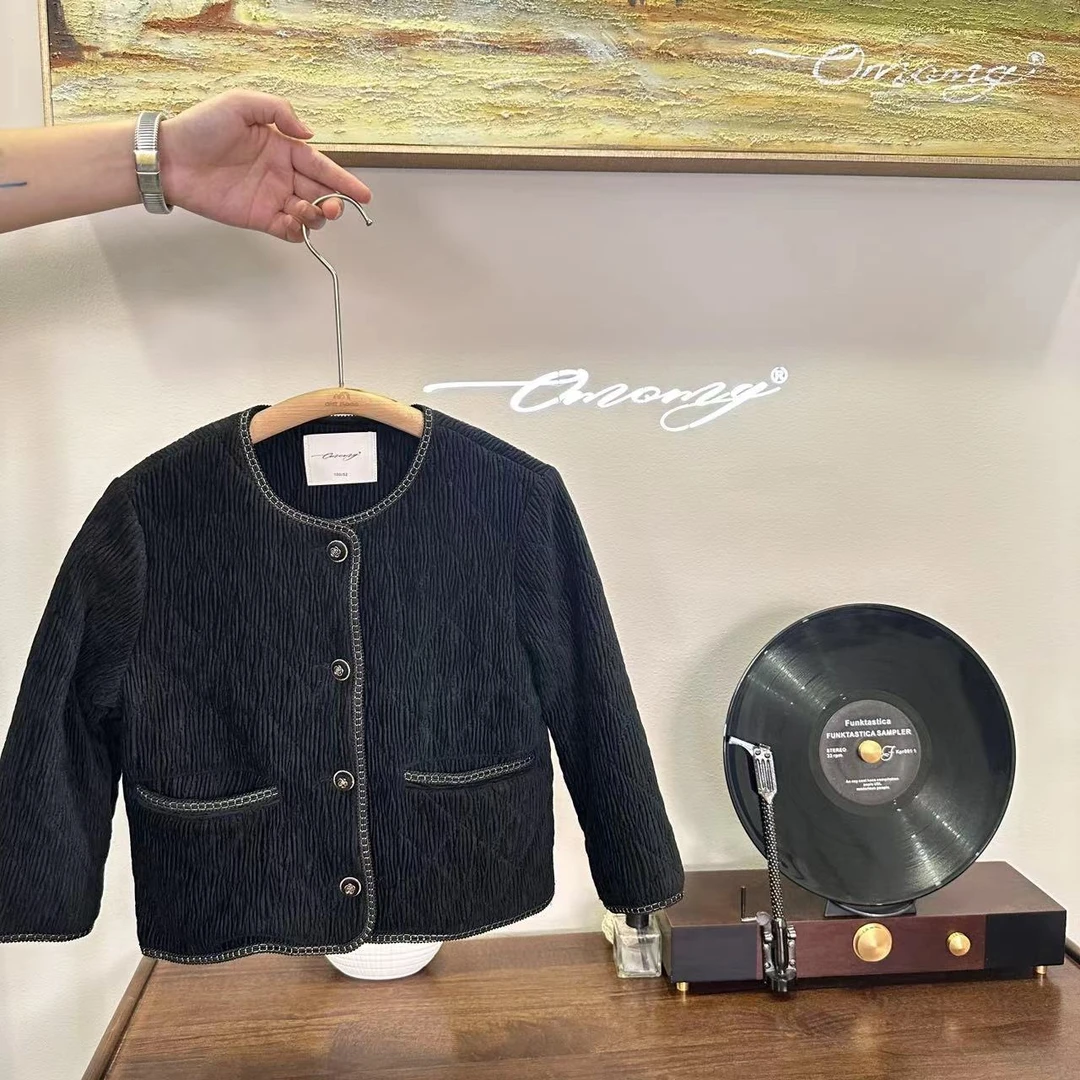 OMOMG女童芭莎之夜外套秋季新款小香风短款气质MGW3181