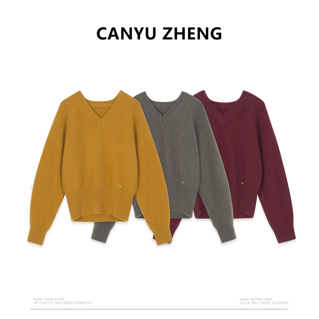 【CANYU ZHENG】“winder” 冬季 左下角订金扣 高定浣熊V领 毛衣