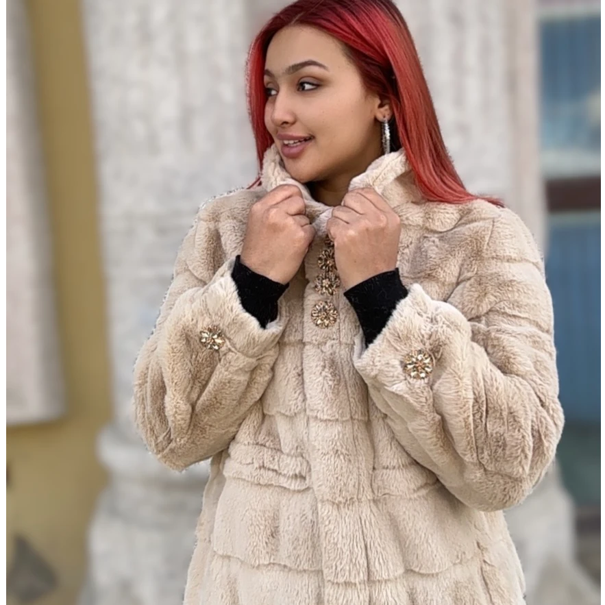 【UZ20】冬季丹麦水貂绒女大衣