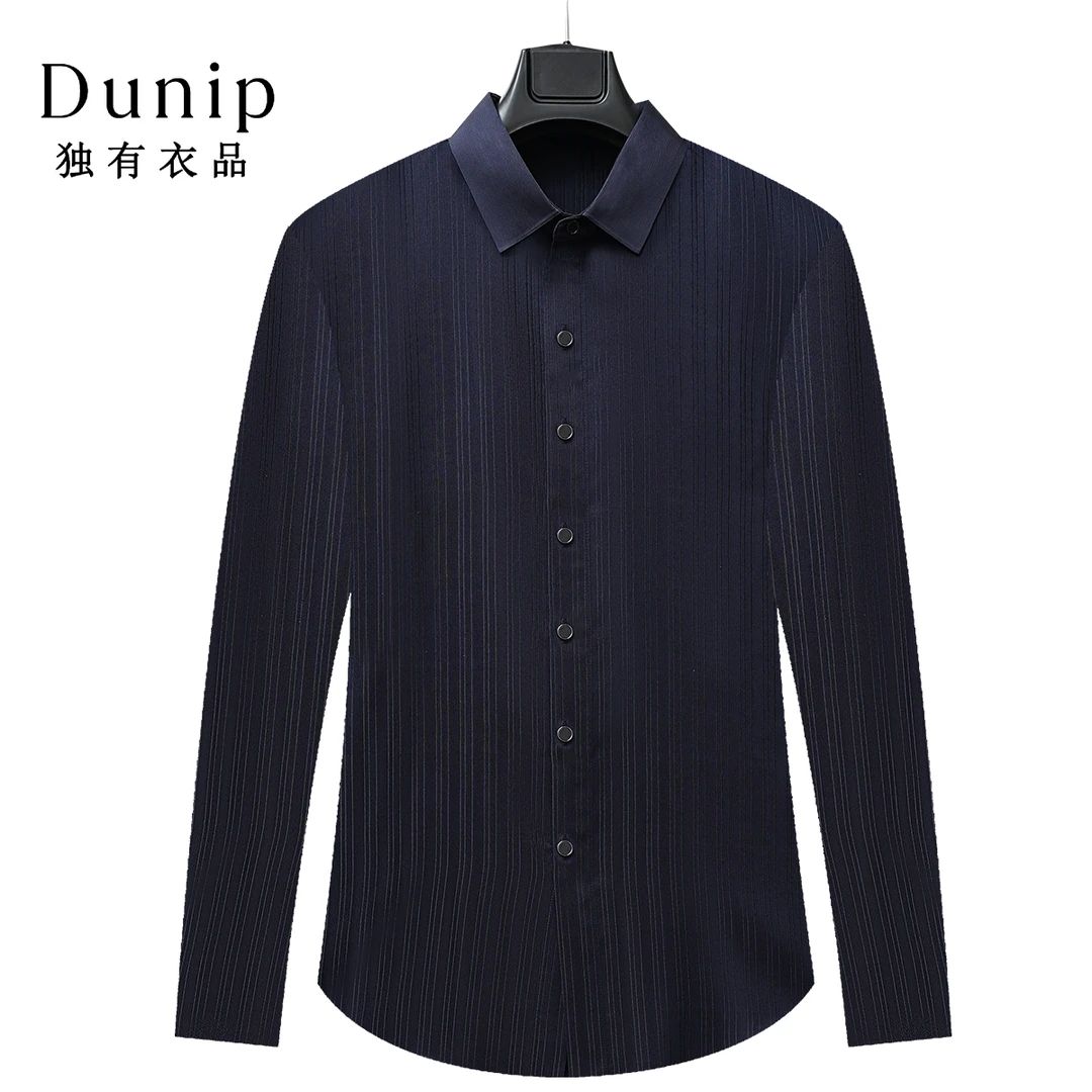 DUNIP 瑜姐男装 24春季新款休闲高端不起球男士长袖衬衫23DU8110