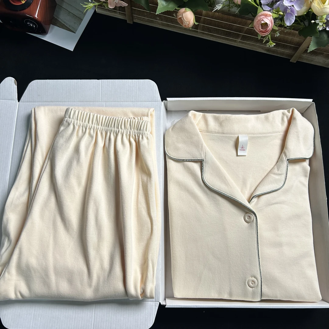 MILORD【早秋花语】时尚女士长袖睡衣休闲家居可外穿简约纯棉秋冬季