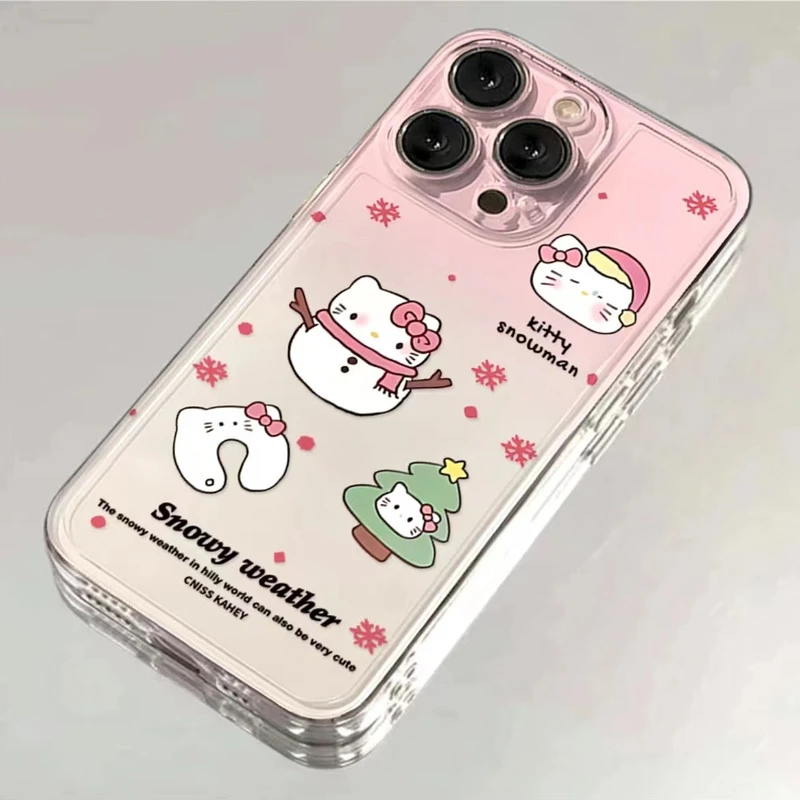 晕染粉凯蒂猫苹果iPhone15/14手机壳13p卡通12/11promax/xsmax/xs