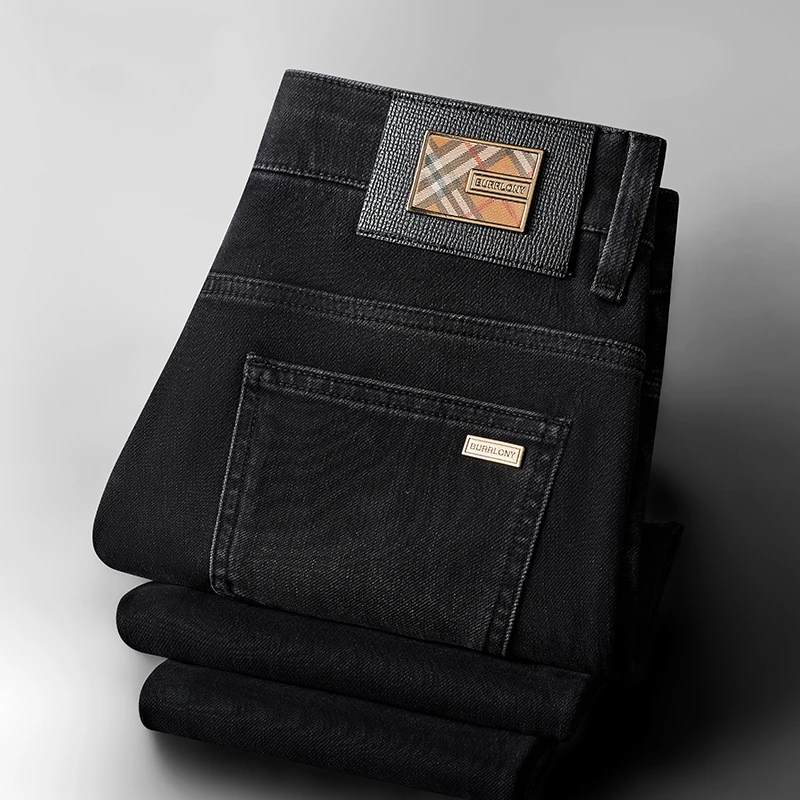 高档四面弹春款牛仔裤男修身小直筒重工水洗潮流时尚韩版裤子春秋