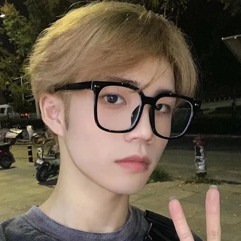 复古黑框超大眼镜男日系方形大胖圆脸显瘦素颜网红女科朗曼墨镜