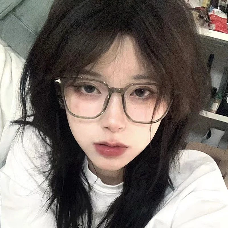 学生素颜近视眼镜女可配度数防蓝光抗大框高颜值显脸小平光镜框架