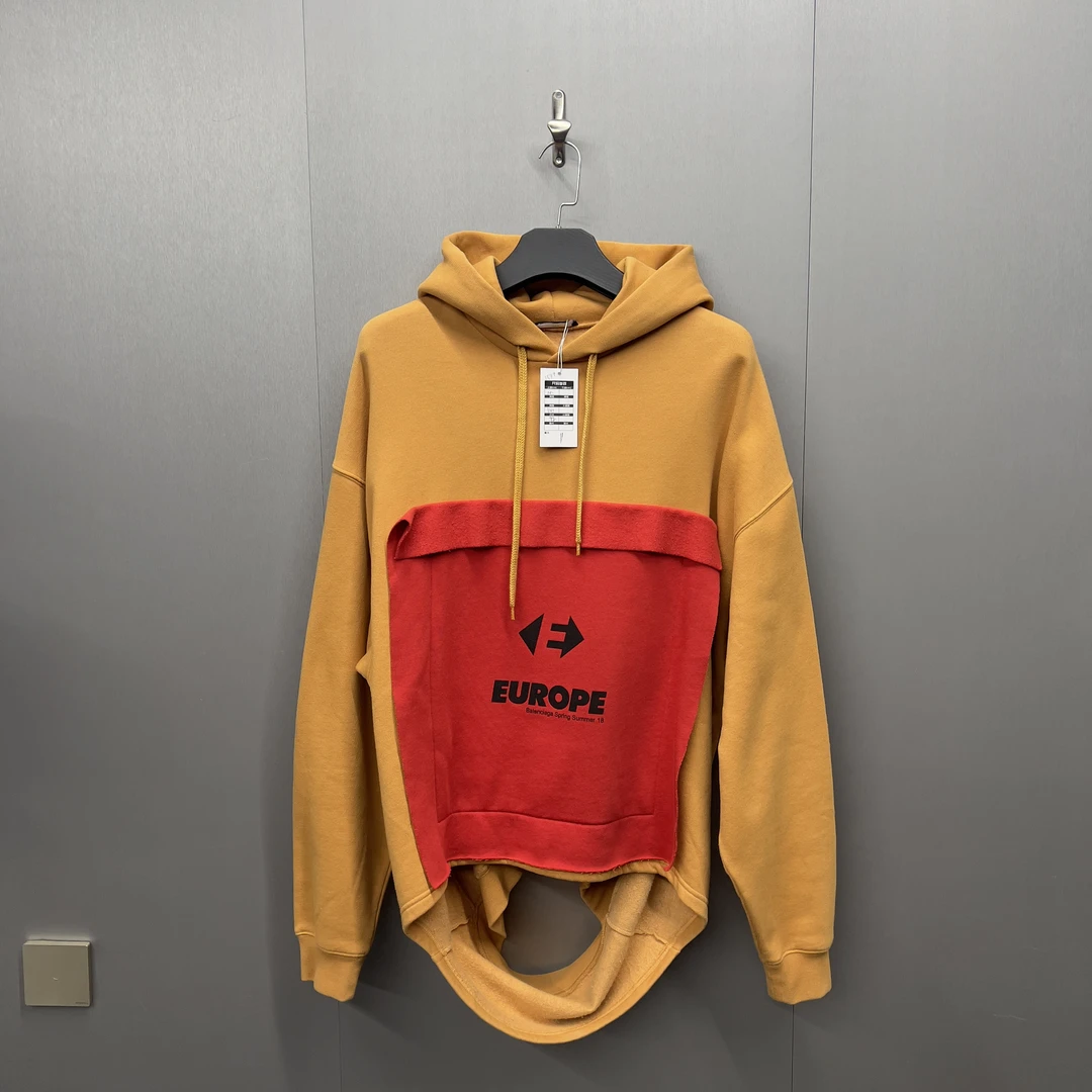 巴黎世家Balenciaga不规则europe帽衫卫衣/M宽松/98新