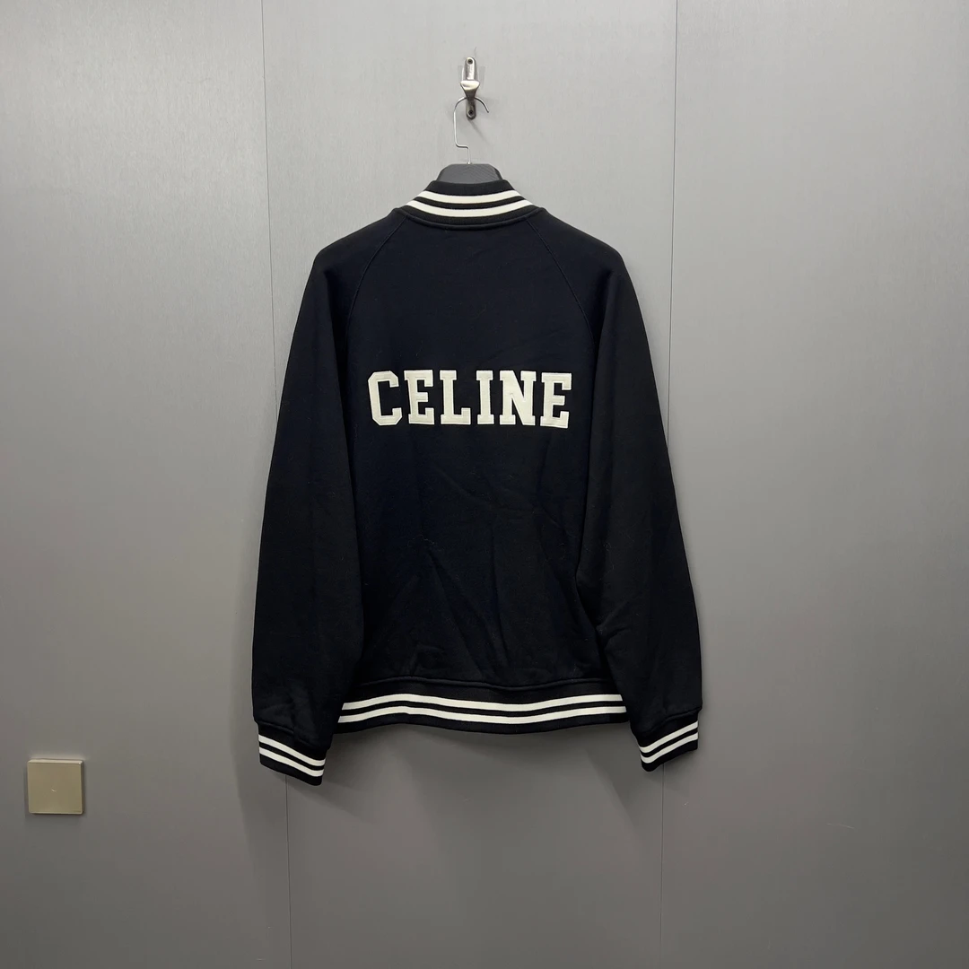 全新/Celine新款刺绣Logo棒球夹克/08254/XL码/经典熊猫配色/