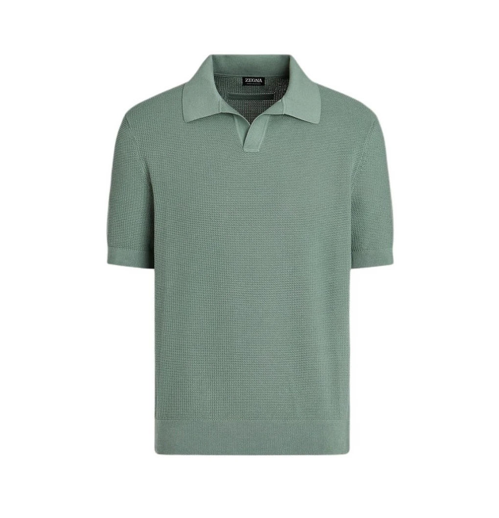 全新试穿/杰尼亚zegna24新款华夫格面料Polo短袖/xxL/08160/