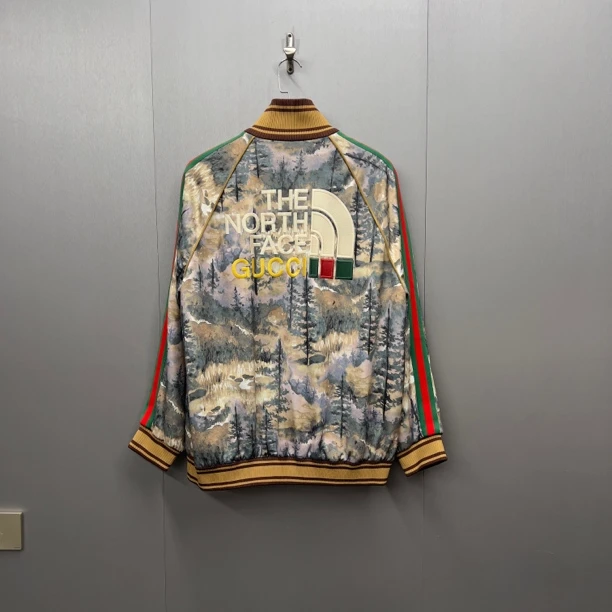 全新/Gucci古驰北面刺绣Logo织带夹克外套/L码/08112/发售价14900