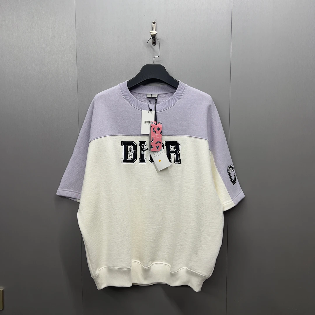 Dior 迪奥kenny联名重磅刺绣logo半袖卫衣/XL/全新带吊/发售10500