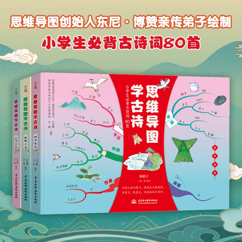 思维导图学古诗 套装（全三册）提升专注力和思维力 想象力 图画