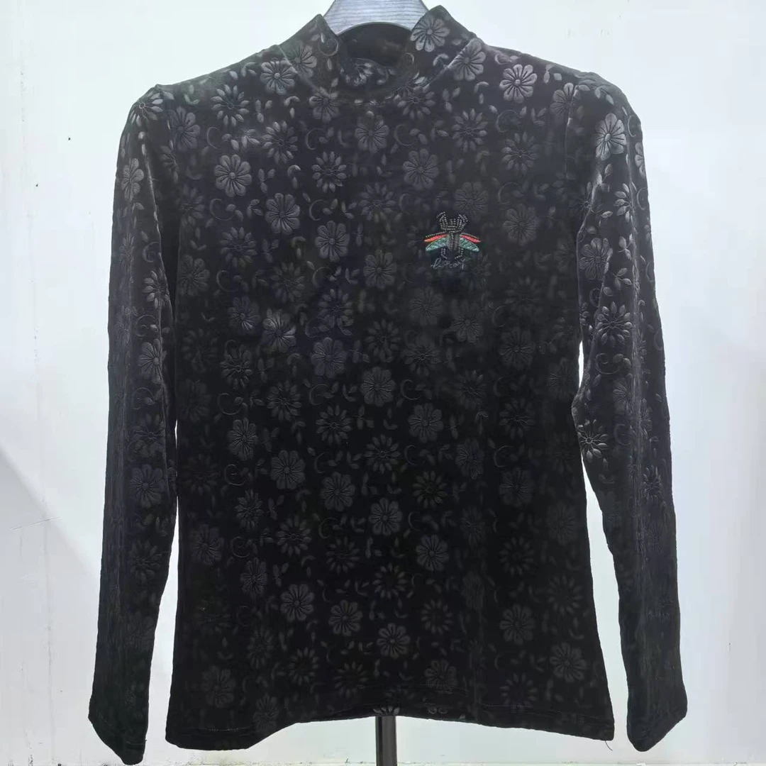 S1-S100秋冬孤品男士长袖休闲裤网红百搭打底黑色双面印花圆领