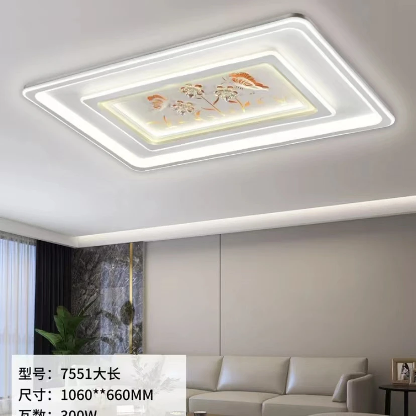 水晶语音灯中山灯具新款护眼led吸顶灯家用卧室主卧灯圆形房间灯