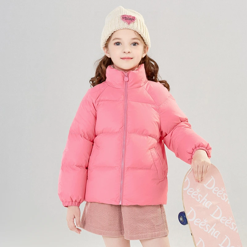 DEESHA/笛莎时尚休闲外套2024新款三防立领短款羽绒服女童秋冬