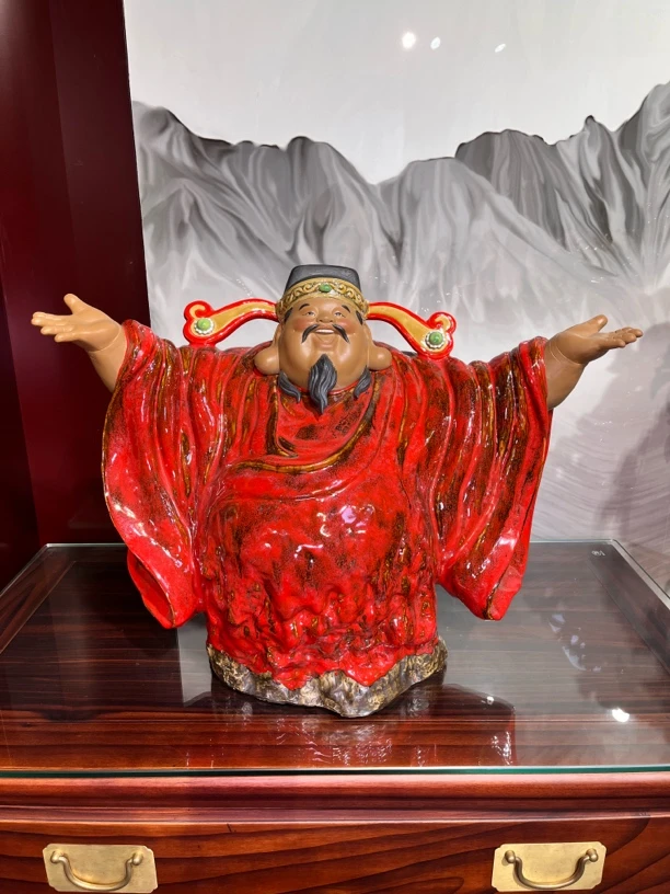 【财神爷】高档石湾家居摆件雕塑神像家用工艺品陶瓷手工玄关创意