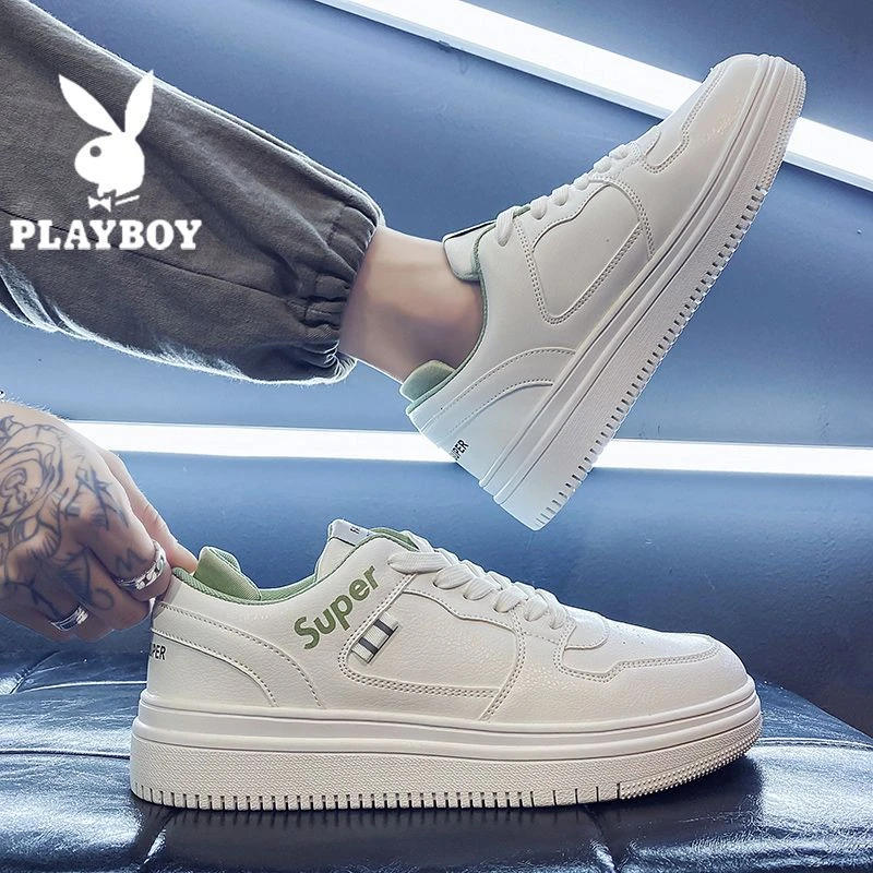 PLAYBOY男鞋秋季2024春款休闲运动小白鞋潮流百搭增高板鞋子学生