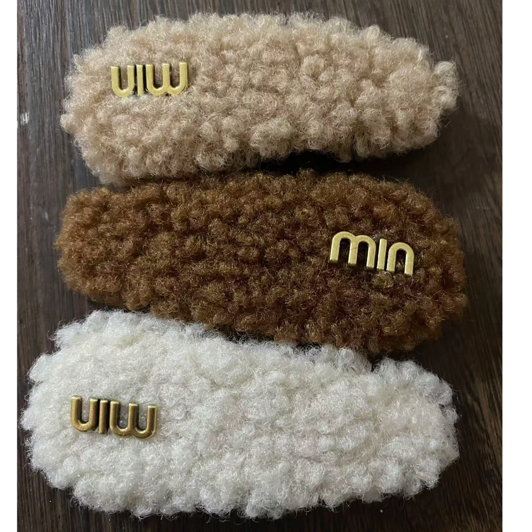 仿羊羔迷你发夹百搭气质网红时尚可爱发卡韩版秋冬毛绒绒