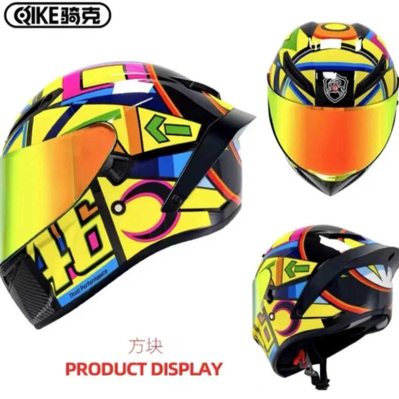 （大书）QIKE四季男女通用全盔百搭机车头盔LV777