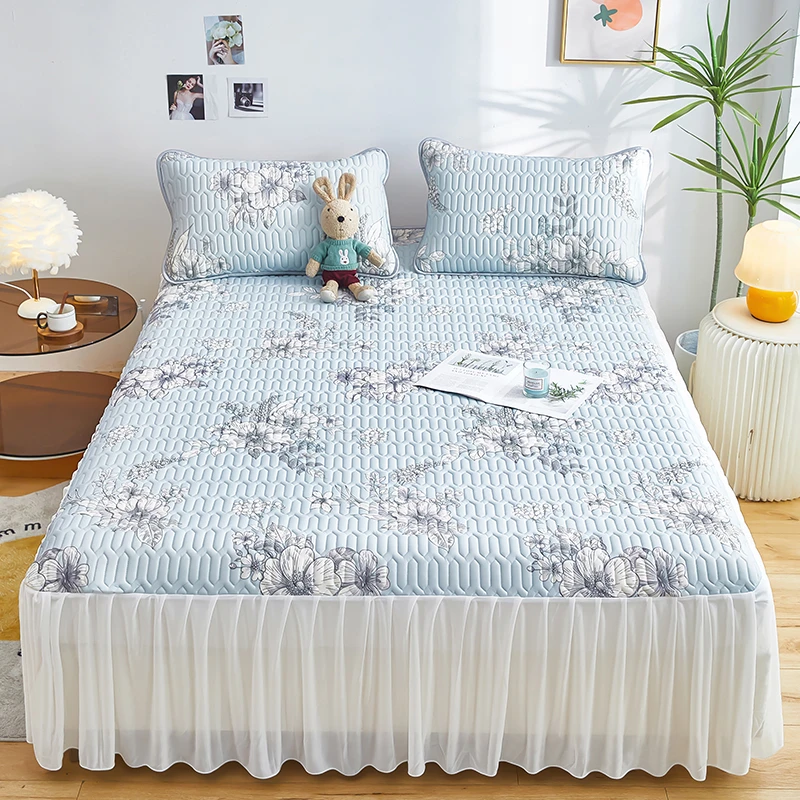 A类-乳胶冰丝凉席床裙三四件套夏凉被水洗单人学生宿舍夏季软草席