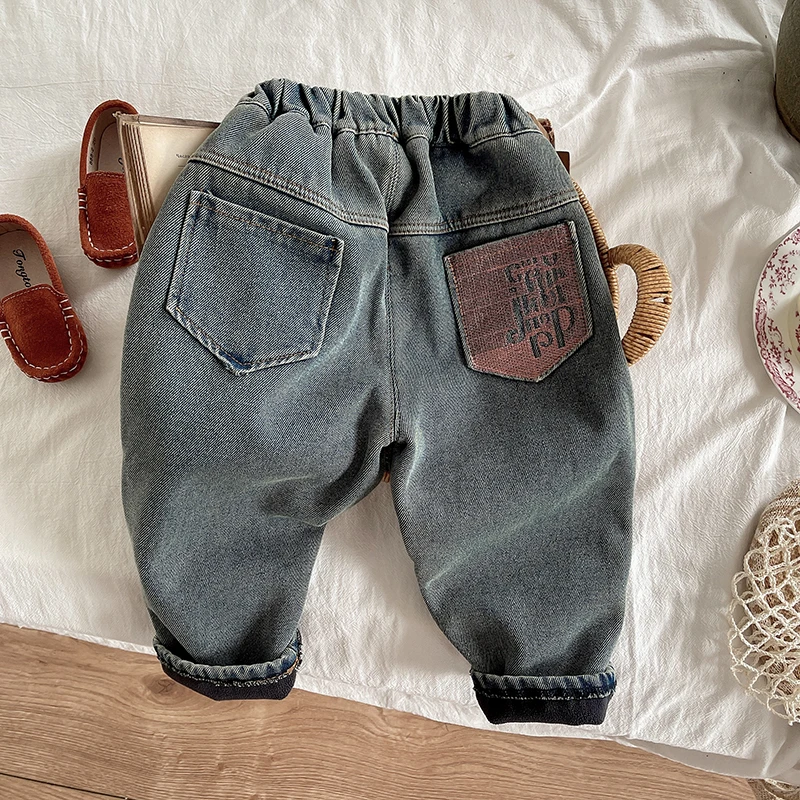 LQ-女男宝新款冬季加绒裤2024年0-6岁韩版裤子宽松洋气