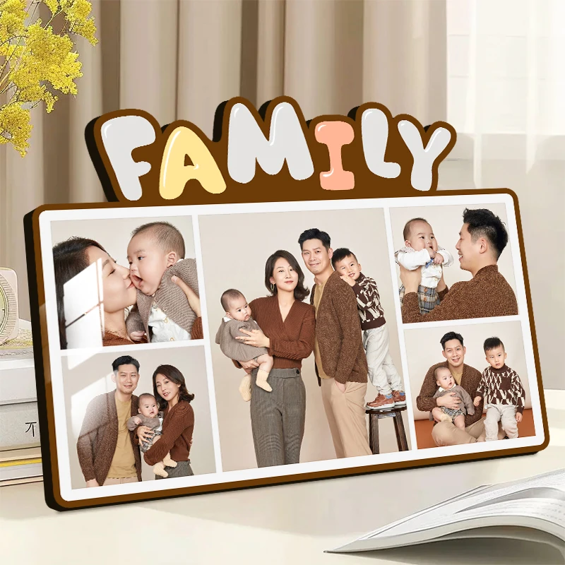 FAMILY五宫格定制相框摆台照片做成相册洗相片打印婚纱照水晶摆件