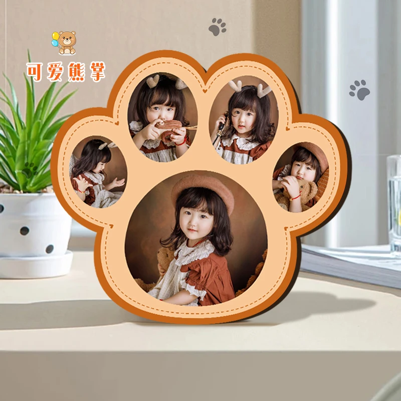 【熊掌】20寸造型摆台相框摆台定制宝宝洗照片来图做儿童水晶相片