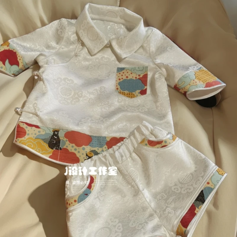 【乌日晗】WRH2024TZ02套装印花儿童婴儿夏季小童工作婴童趣T恤