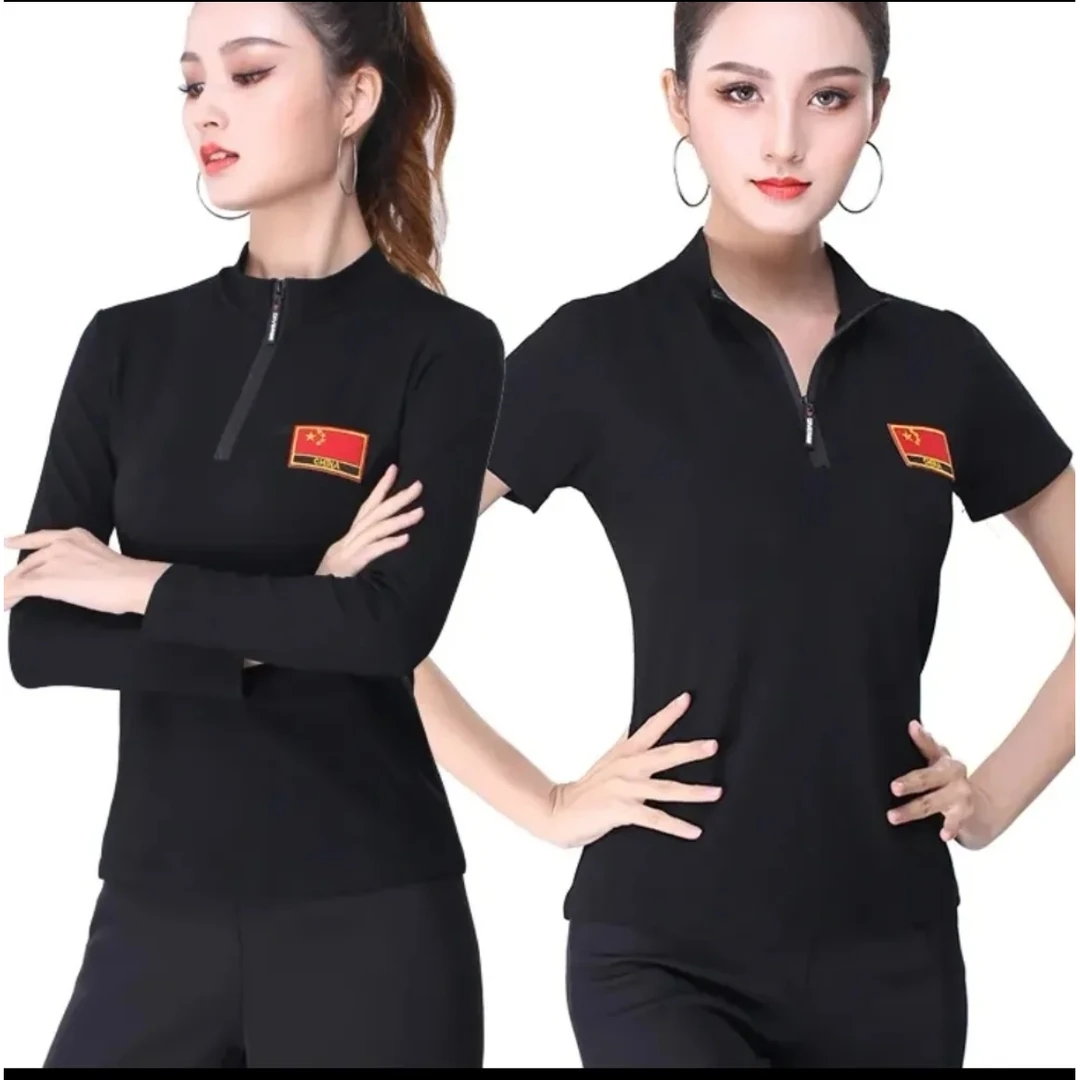 拉丁舞男水兵衣广场舞服装短袖女国标舞上衣长袖练功服舞蹈服装