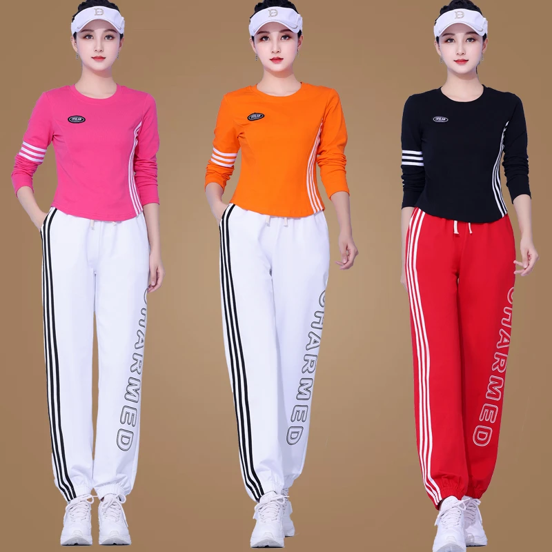 2023秋冬新款广场舞运动套装女新款时尚休闲显瘦运动长袖跳舞服装