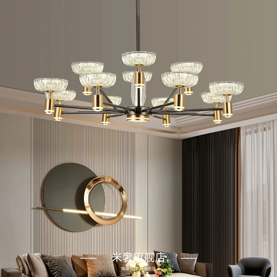 大气艺术灯轻奢客厅灯卧室餐厅吊灯客厅高档中山全套家用大灯灯具