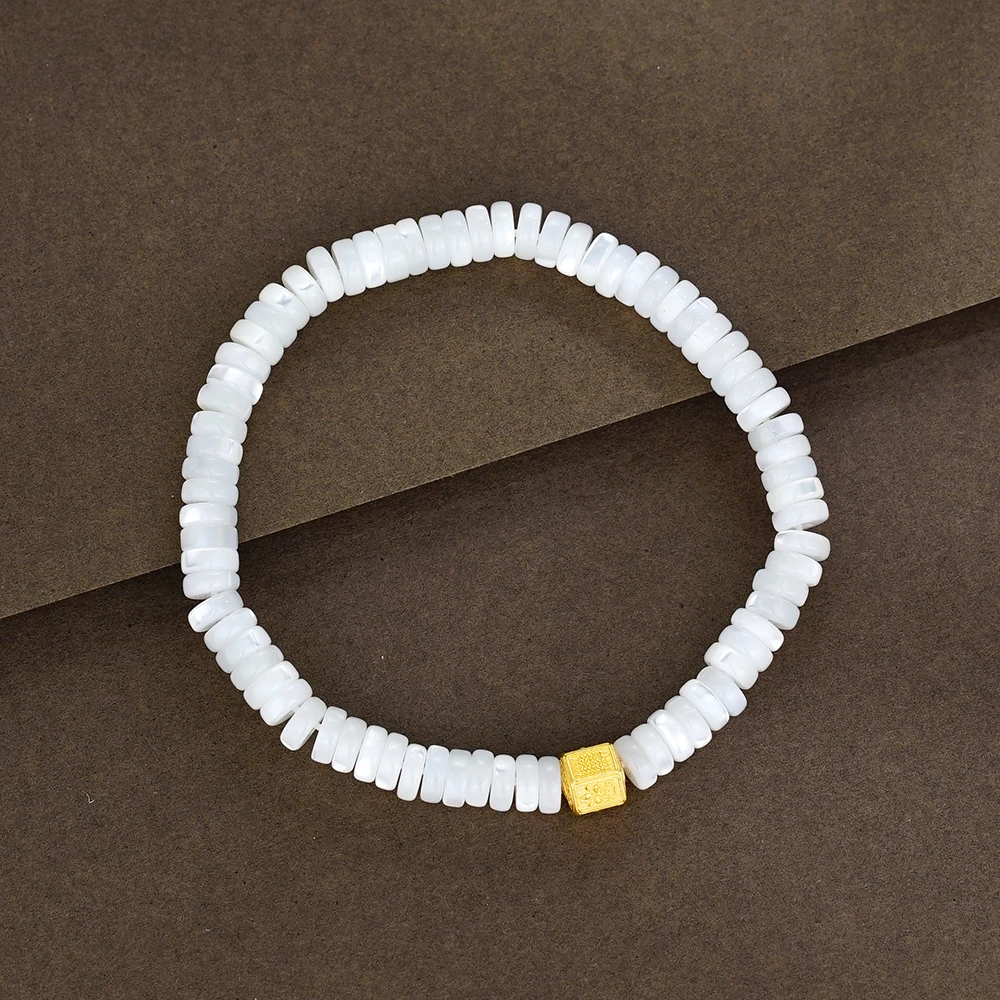 “叙雪落”18K心经白贝手串43797