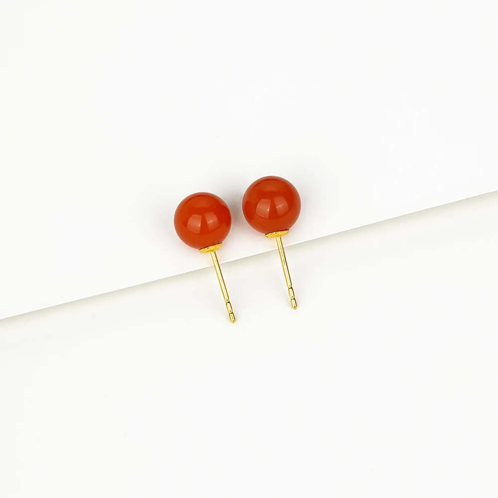 “意礼”18K南红耳钉43630