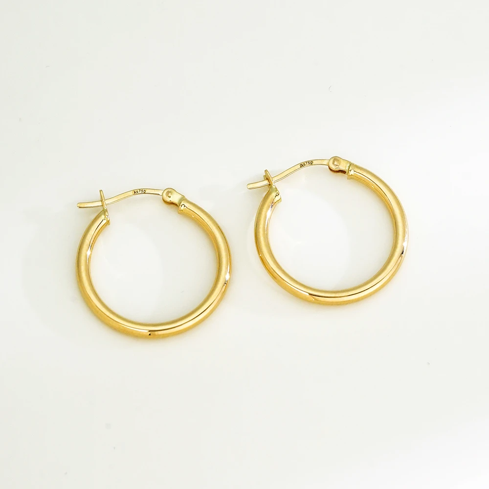 “小圆满”18K金加粗加重万能耳环43931