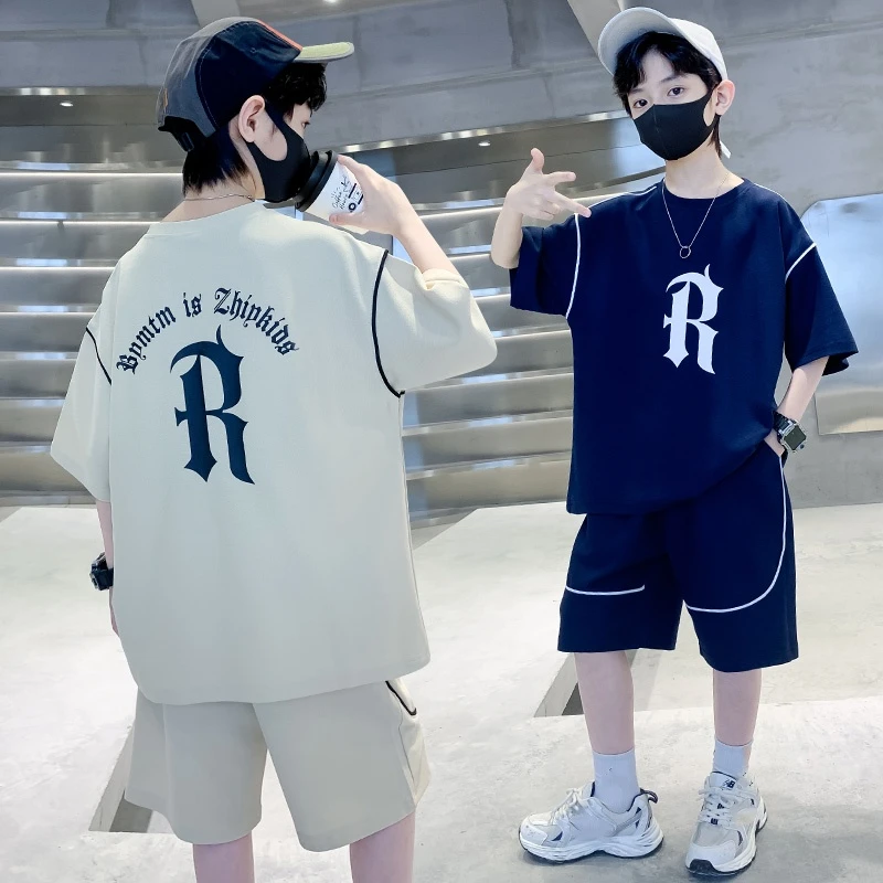 儿童夏装男童套装夏季运动中时尚洋气6-12岁薄款帅气宽松高能感潮