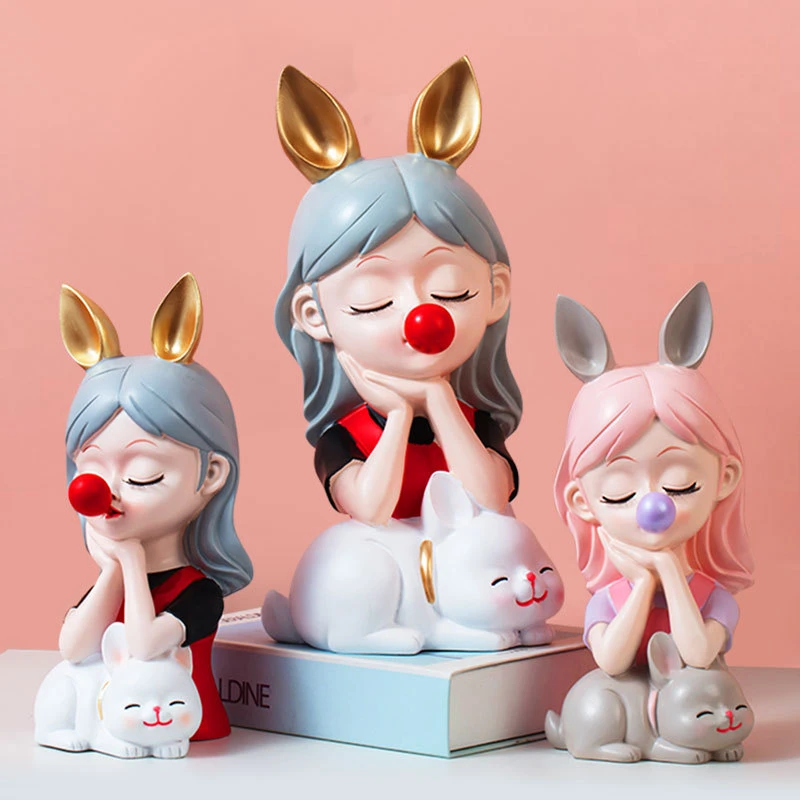 客厅电视柜玄关装饰创意礼物可爱猫猫女孩送女友树脂摆件家居饰品