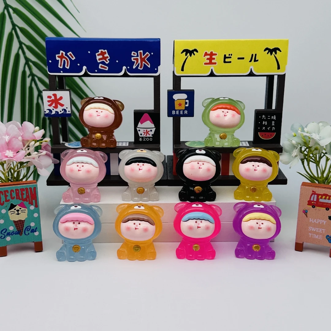 【直播拆】（九宫格玩法）夜光小熊莉莉丝兔子树脂diy饰品摆件钥匙扣