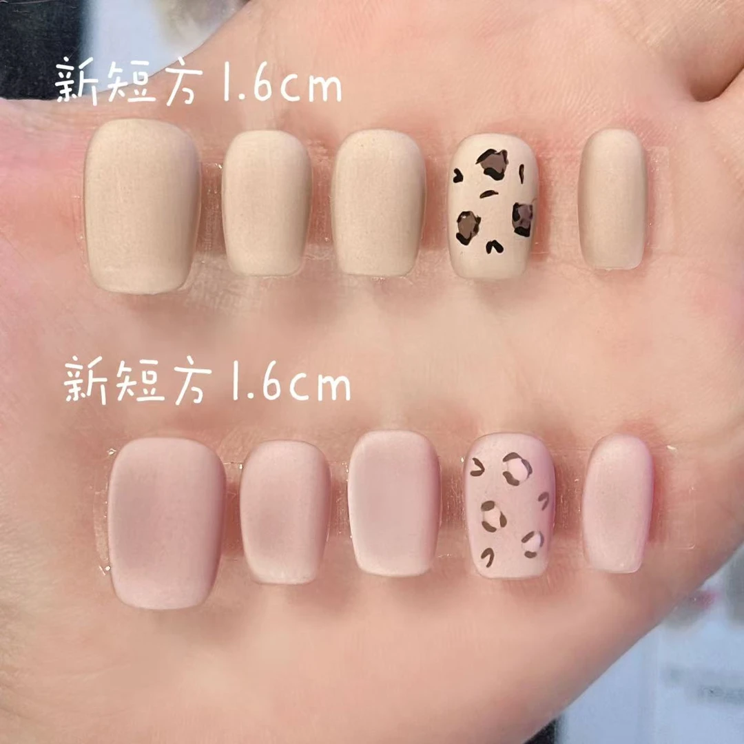 【雾面小豹纹】纯手工穿戴甲设计款丝绒雾面感豹纹百搭显白气质