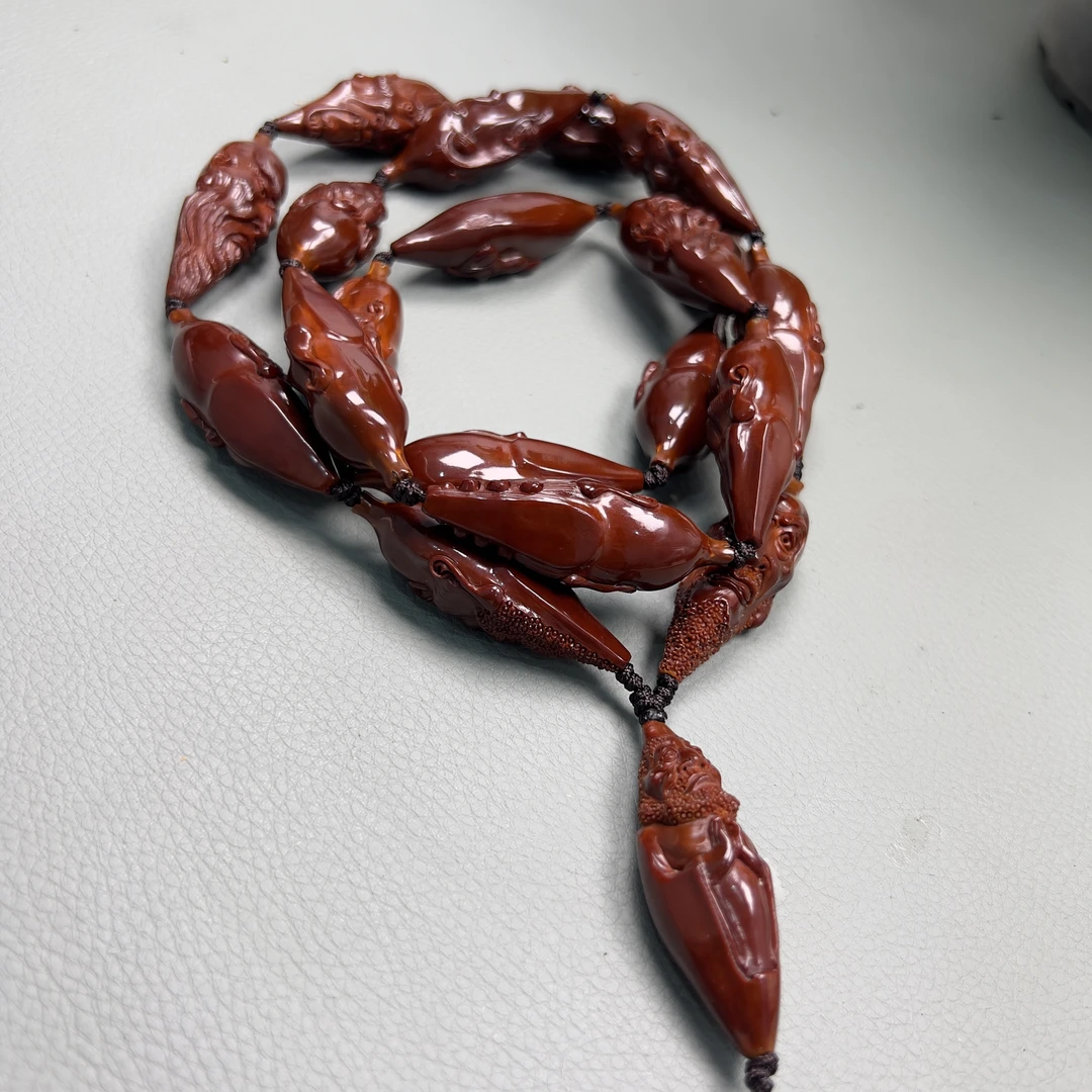 XR 精品橄榄核 十八罗汉脖挂 尺寸16×47