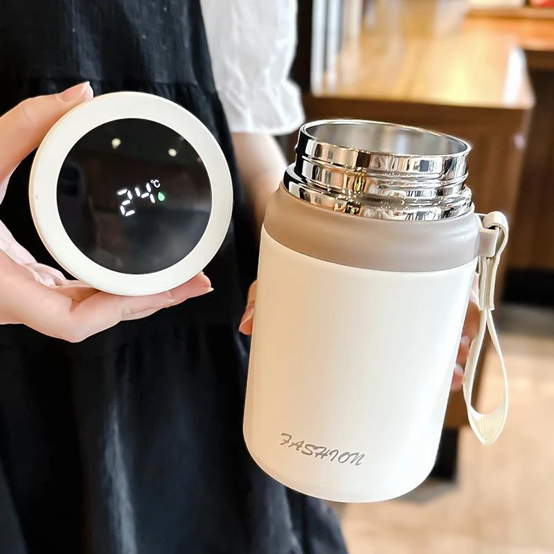 苏泊尔显温保温杯男款高级感带茶隔316不锈钢杯子女2023新款高颜