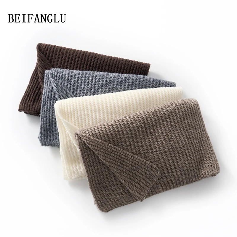 北方鹿 细腻不扎脖天丝羊毛羊绒2024冬气质百搭纯色针织围巾2701