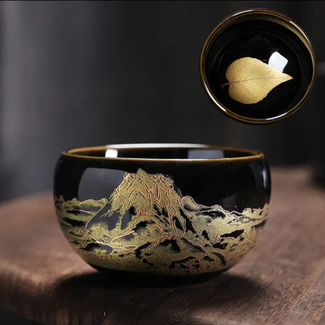万里江山一叶知秋 高端茶器 品茗杯禅意 手工茶盏陶瓷主人杯家用A