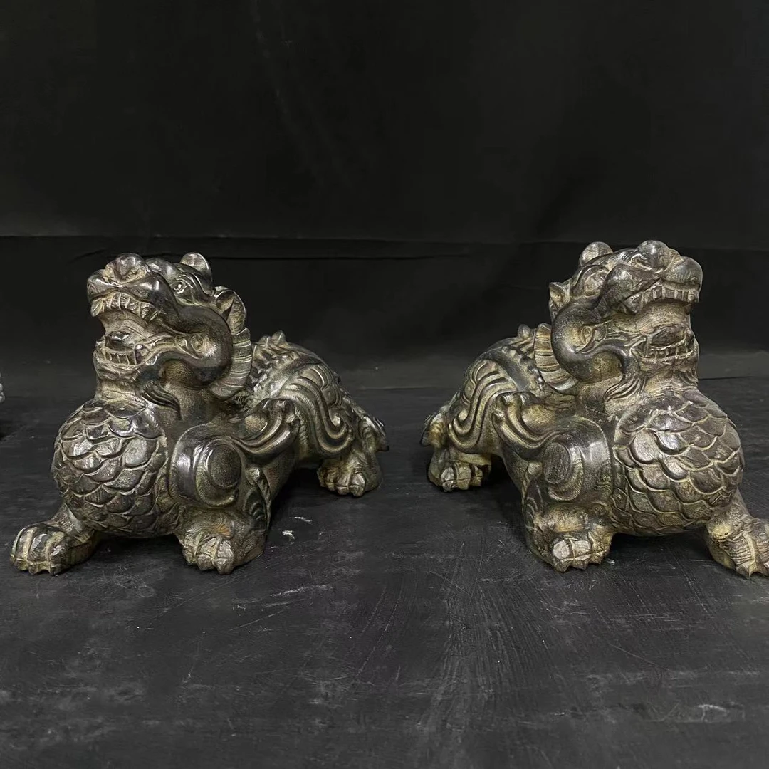 山西青石桌面摆件飞天貔貅长度20厘米高度15厘米